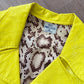1960s Vintage Vogue Paris Bright Yellow Mod Embossed Vinyl Reptile Print Jacket