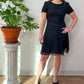 1990s Vintage Black Formal Sequin & Silk Dress