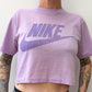 1980s Vintage NIKE Swoosh Lavender Purple Crop Top Tee