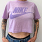 1980s Vintage NIKE Swoosh Lavender Purple Crop Top Tee