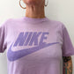 1980s Vintage NIKE Swoosh Lavender Purple Crop Top Tee
