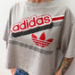 1980s Vintage ADIDAS Heather Grey Crop Top Tee