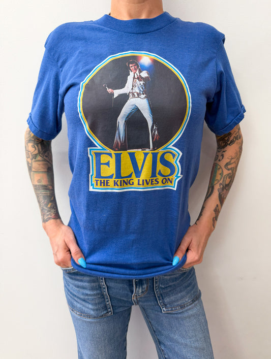 1970s Vintage Elvis Presley King of Rock N Roll Iron On Tee