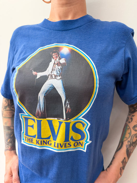 1970s Vintage Elvis Presley King of Rock N Roll Iron On Tee