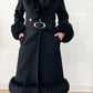 1950s Vintage Black Femme Fatale Winter Coat