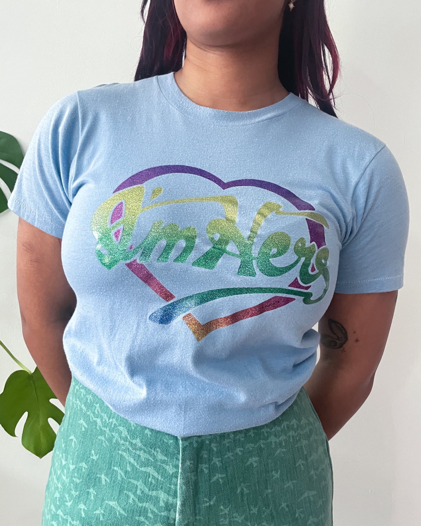 1980s Vintage I'm Hers Heart Iron On Tee Shirt