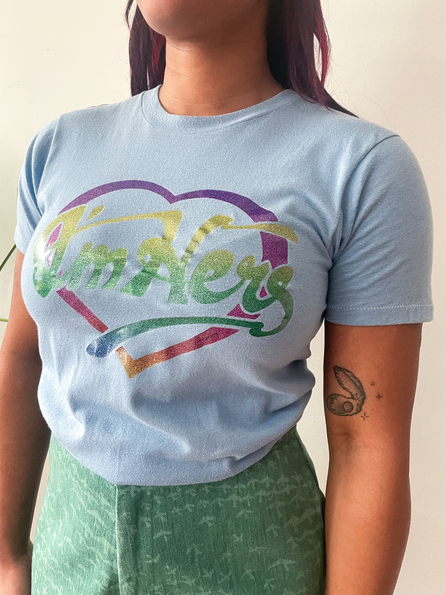 1980s Vintage I'm Hers Heart Iron On Tee Shirt