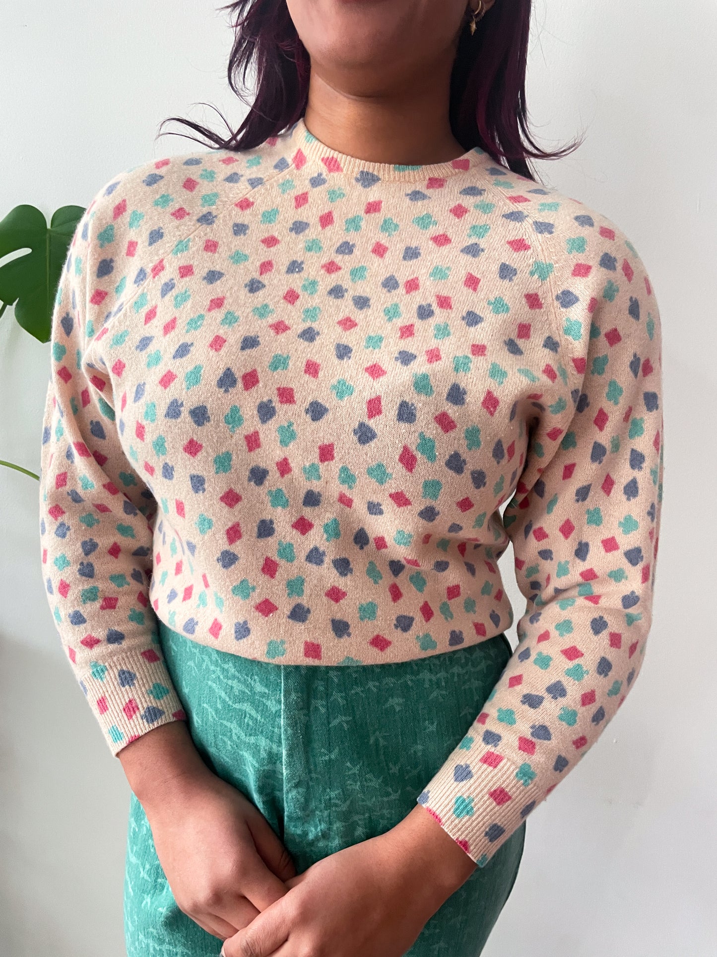 1980's Vintage Suite of Cards Novelty Made in Italy Wool Knit