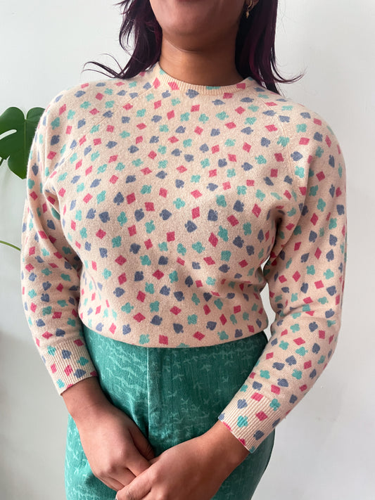 1980's Vintage Suite of Cards Novelty Made in Italy Wool Knit