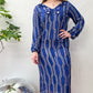 1980s Vintage Cobalt Blue Heavily Beaded 80s does 20s Gatsby Party Dress