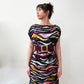 1980s Vintage Sequins All Over Rainbow Waves Heavily Beaded Silk Party Dress - NWT