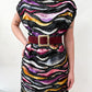 1980s Vintage Sequins All Over Rainbow Waves Heavily Beaded Silk Party Dress - NWT