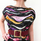 1980s Vintage Sequins All Over Rainbow Waves Heavily Beaded Silk Party Dress - NWT