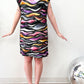 1980s Vintage Sequins All Over Rainbow Waves Heavily Beaded Silk Party Dress - NWT