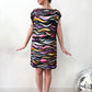 1980s Vintage Sequins All Over Rainbow Waves Heavily Beaded Silk Party Dress - NWT