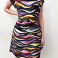 1980s Vintage Sequins All Over Rainbow Waves Heavily Beaded Silk Party Dress - NWT