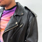 1990s Vintage Fox Run Black Studded Leather Motorcycle Jacket