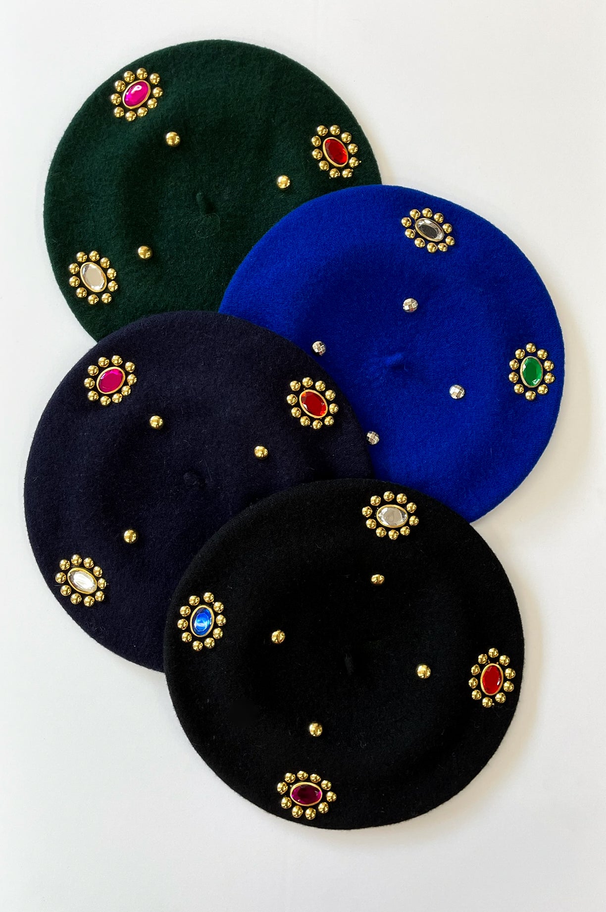 1980s Vintage Gemstone Berets