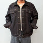 1990s Vintage Dark Copper Black Denim Jacket Made in USA