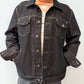 1990s Vintage Dark Copper Black Denim Jacket Made in USA