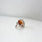 1970s Vintage Sterling and Amber Butterfly Motif Ring