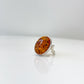 1970s Vintage Sterling and Amber Butterfly Motif Ring