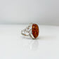 1970s Vintage Sterling and Amber Butterfly Motif Ring