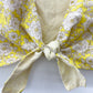 1960s Vintage Yellow Floral Tie Crop Top