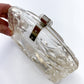 1950s Vintage Clear Lucite Carved Berries with Rhinestones Holiday Clamshell Clutch