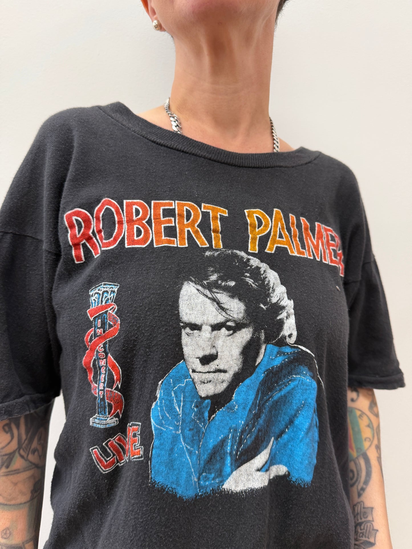 1980s Vintage Robert Palmer Tour Parking Lot Bootleg Tee Shirt