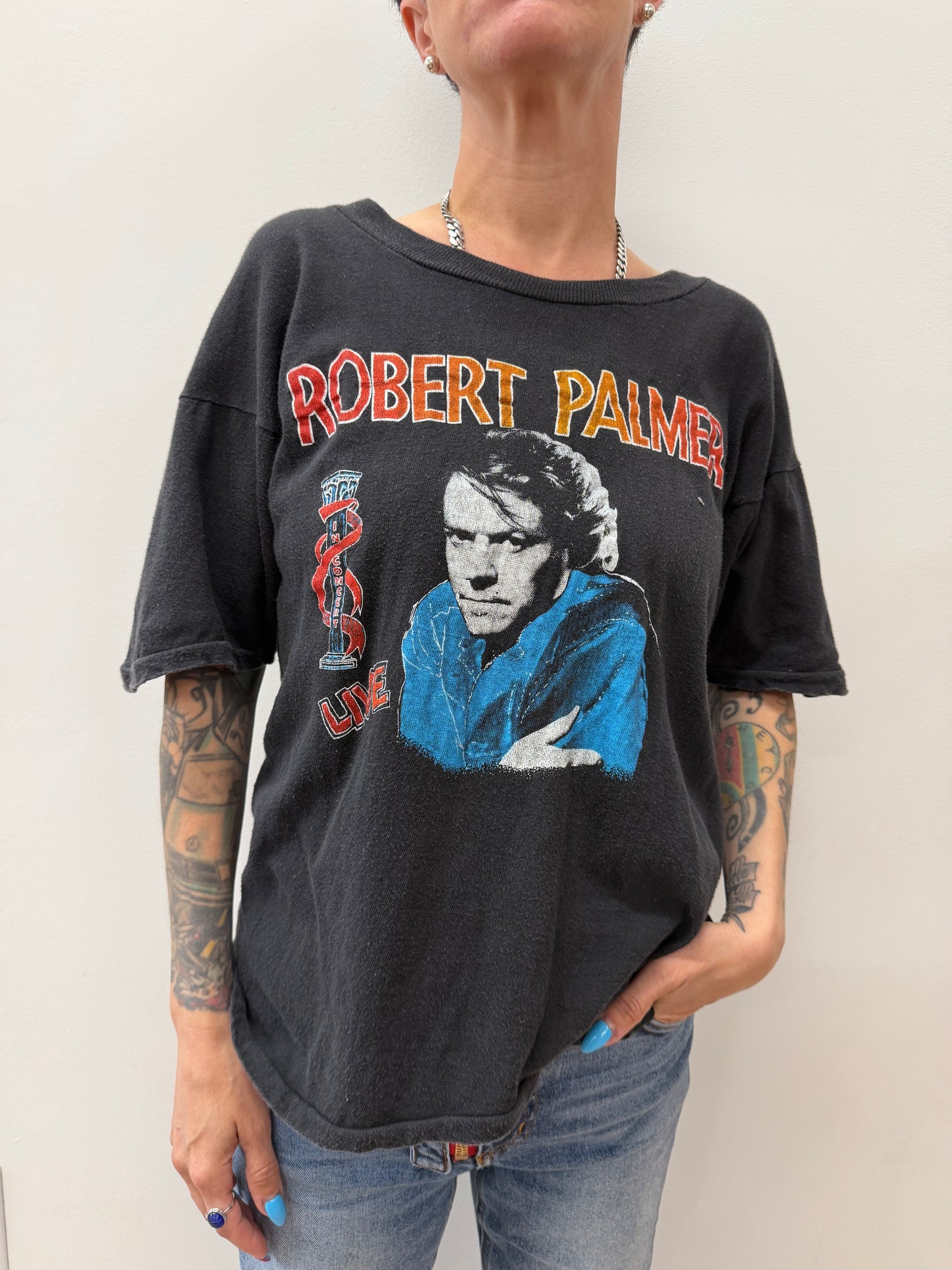 1980s Vintage Robert Palmer Tour Parking Lot Bootleg Tee Shirt