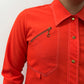 1970 Vintage Mod Orange Disco Western Dagger Collar Shirt