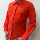 1970 Vintage Mod Orange Disco Western Dagger Collar Shirt