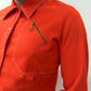 1970 Vintage Mod Orange Disco Western Dagger Collar Shirt