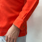 1970 Vintage Mod Orange Disco Western Dagger Collar Shirt
