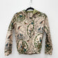 1970s Vintage Birds and Trees Nature Botanical Print Hooded Zip Up Jacket