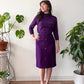 1960s Vintage Bobbie Brooks Plum Purple Wool Skirt and Blouse Set