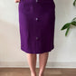 1960s Vintage Bobbie Brooks Plum Purple Wool Skirt and Blouse Set