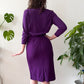 1960s Vintage Bobbie Brooks Plum Purple Wool Skirt and Blouse Set