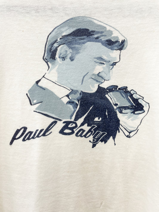 1970s Vintage Paul Baby Cropped Ringer Tee Shirt