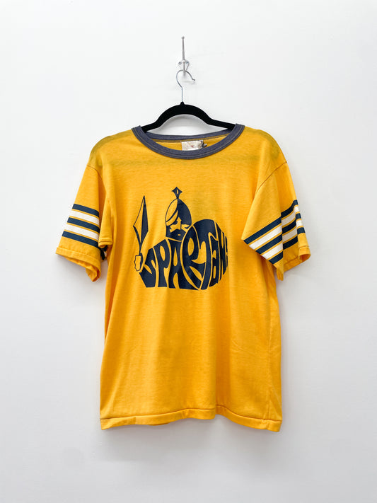 1970s Vintage Spartans Yellow & Blue Athletic Ringer Tee