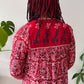1970s Vintage Indian Cotton Rose Block Print Tunic Dress