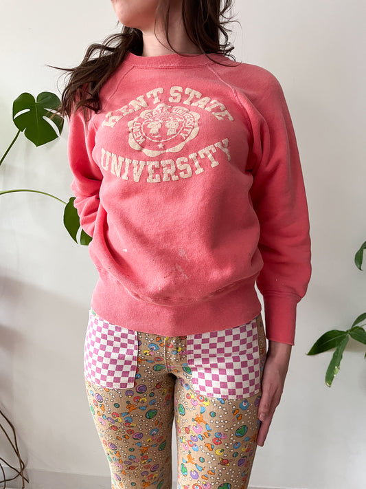1960s Vintage Kent State University Champion Brand Crewneck Sweatshirt