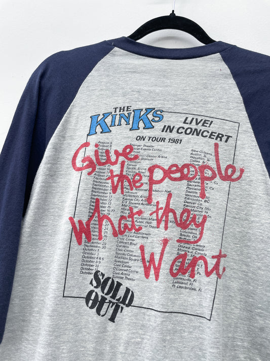 1981 Vintage The Kinks USA Tour "Give The People What They Want" Raglan Tee Shirt