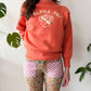 1960s Vintage Alpha Phi Collegiate University Fraternity Flocked Crewneck Sweatshirt