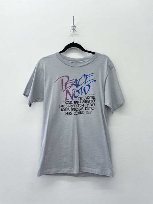 1989 Vintage Peace Now Victor S Hugo Tee Shirt 1980s
