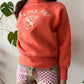 1960s Vintage Alpha Phi Collegiate University Fraternity Flocked Crewneck Sweatshirt