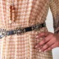 1970s Vintage Old Pawn Navajo Sandcast Leather Concho Belt