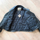 1980s Vintage Black Leather Quilted Motorcycle Jacket by Sea Dream