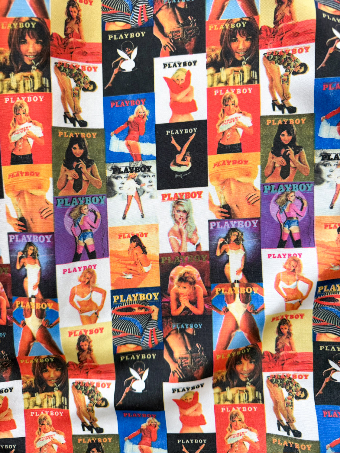 Y2K Vintage Bootleg Playboy Magazine Cover Girl Graphic Button Up 2000s